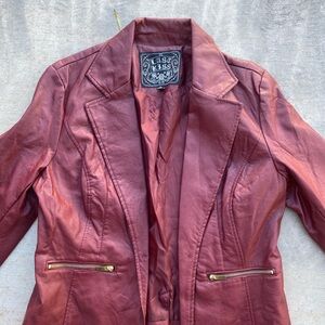 Last Kiss Red Blazer Leather-Style Jacket
